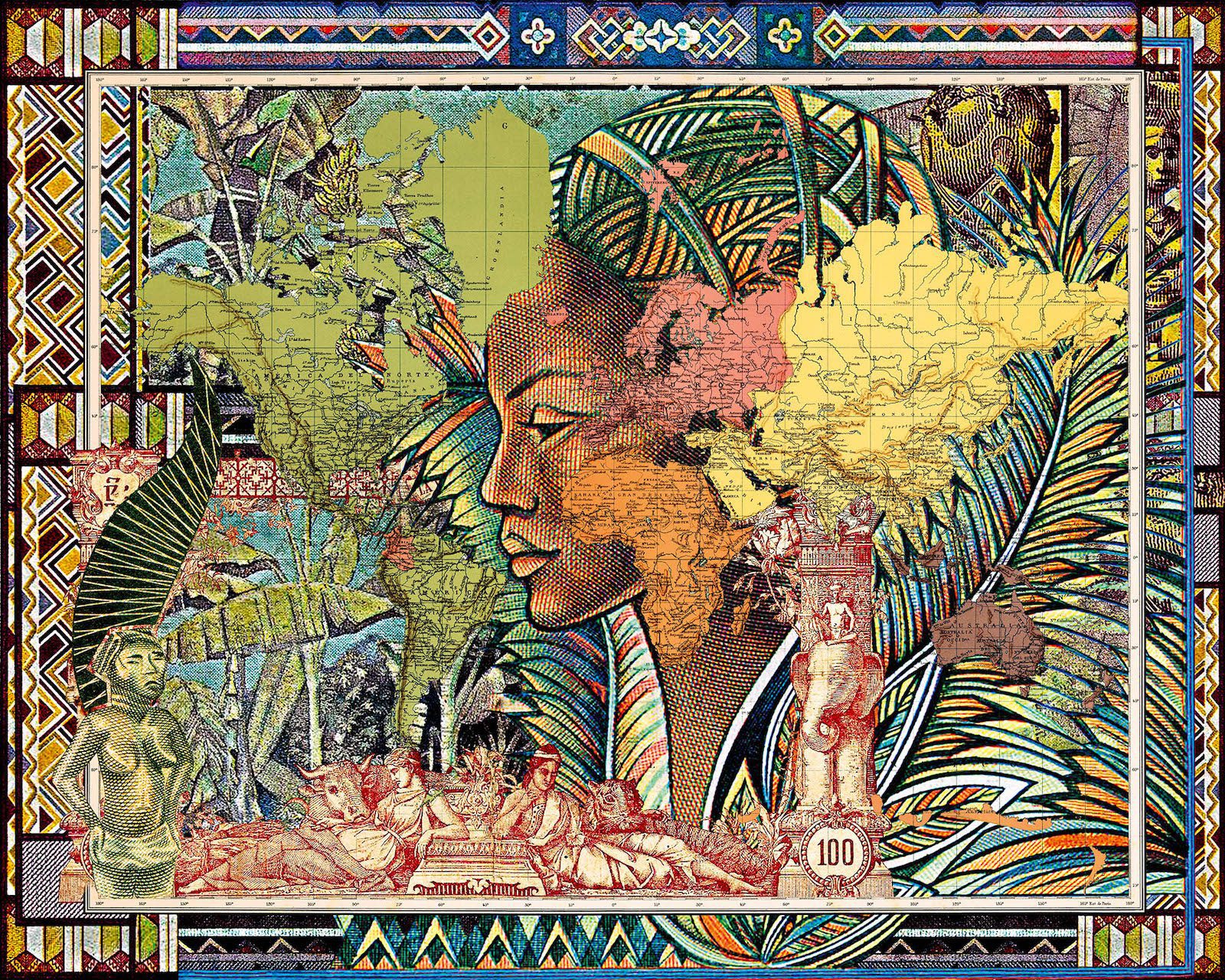 African Artists Empowering Women: Art as a Tool for Change | © Malala Andrialavidrazana, Figures 1889, Planisferio, 2015 